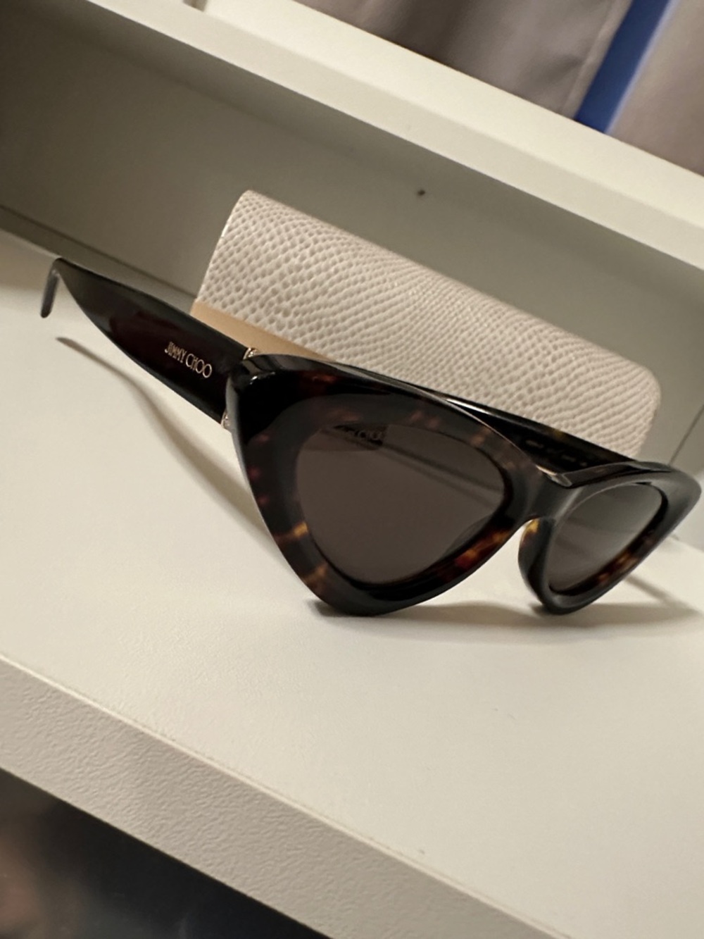 Jimmy Choo Tortoiseshell Cat-Eye Sunglasses with Brown Lenses